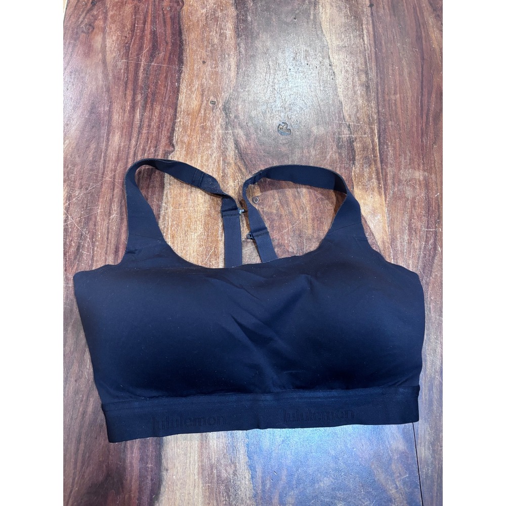 LULULEMON sports bra women size 8 D black racerback high support adjustable